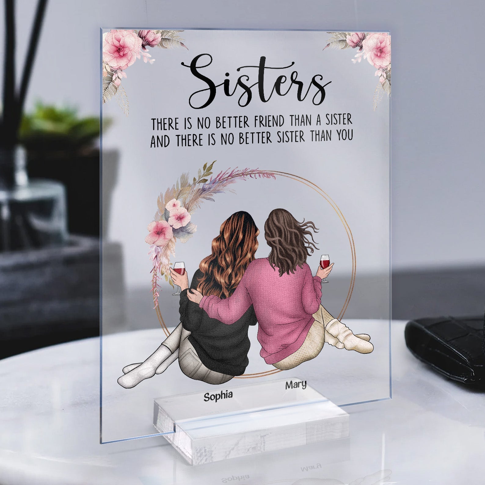 Plaque Acrylique Personnalisée Sœur – Cadeau Émotionnel & Unique