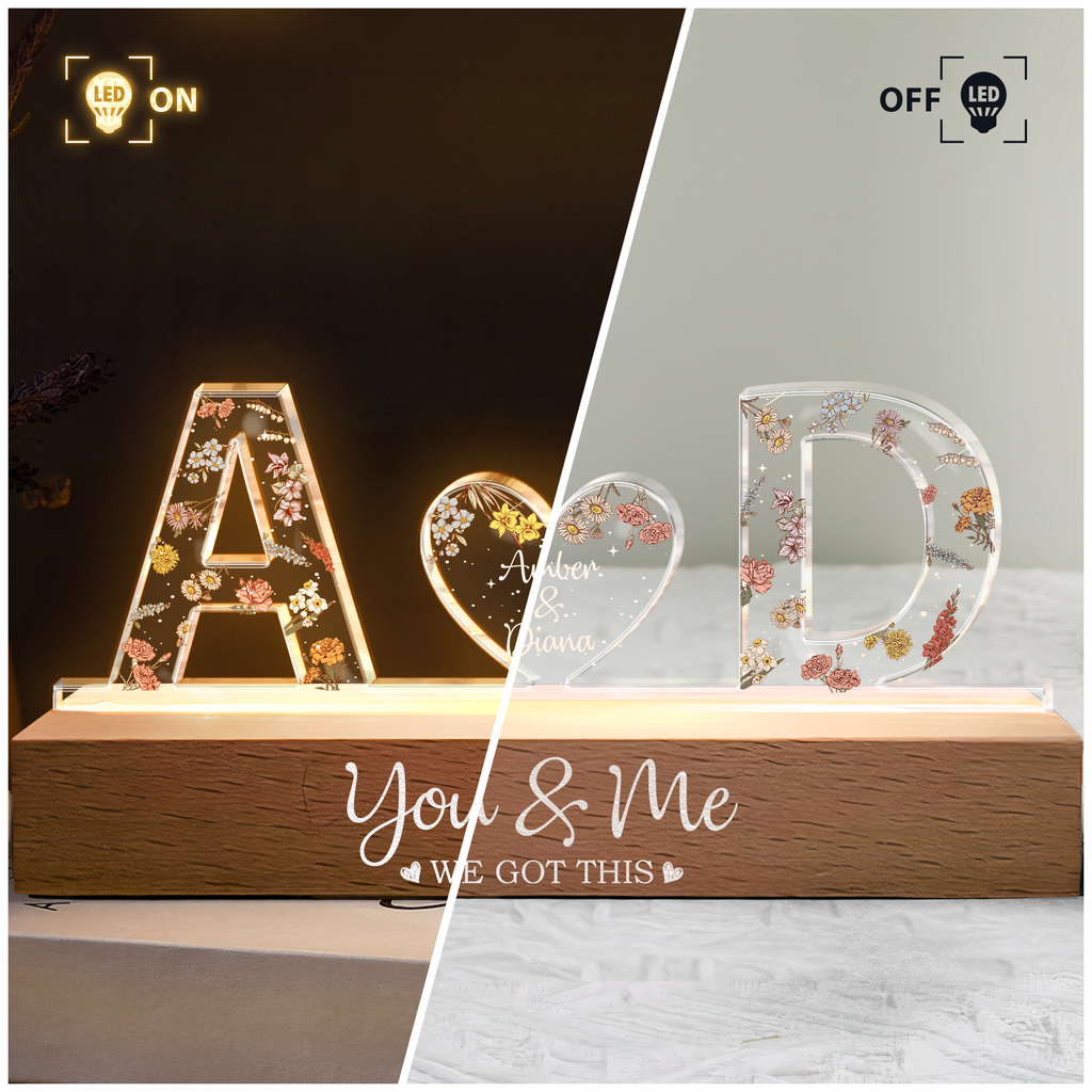 Veilleuse LED Personnalisée « You & Me We Got This » | Cadeau Lumineux avec Nom