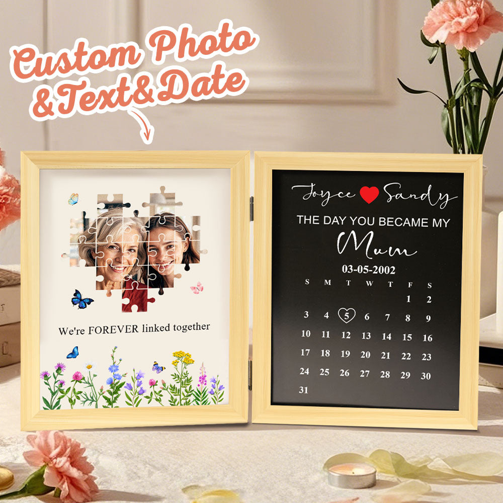 Cadre Puzzle Photo Personnalisé « Le Jour Où Tu Es Devenue Ma Maman » | Cadeau Touchant