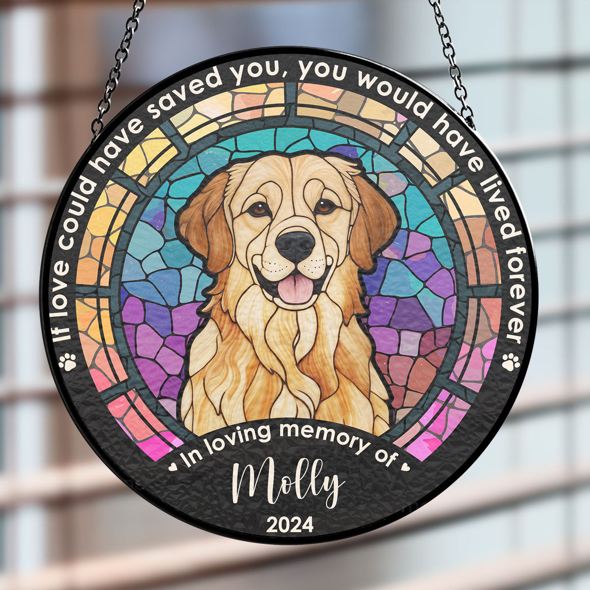 Attrape-Soleil Personnalisé avec Photo – Life Is Better With Dog | Décoration de Fenêtre Unique