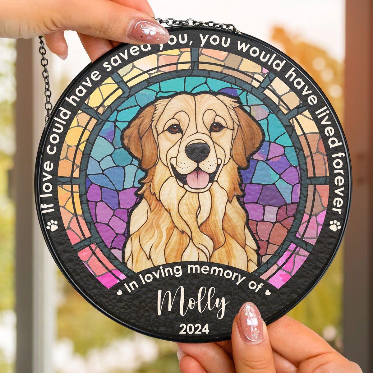 Attrape-Soleil Personnalisé avec Photo – Life Is Better With Dog | Décoration de Fenêtre Unique