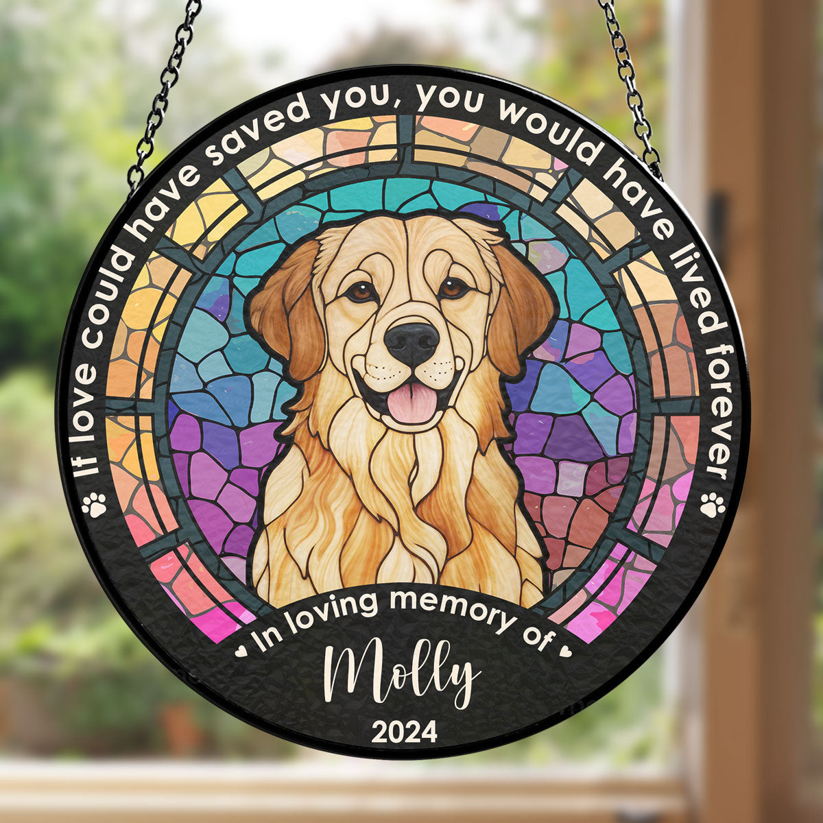 Attrape-Soleil Personnalisé avec Photo – Life Is Better With Dog | Décoration de Fenêtre Unique